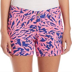 Lilly Pulitzer Callahan Shorts Pink and Navy Coral print Coral Reef Size 0